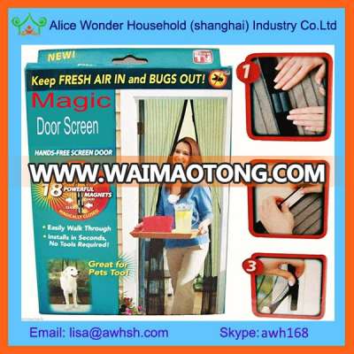 Hands Free Magic Polyester Mesh Screen Door Curtain