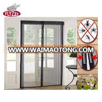 Hand free black anti mosquito fiberglass door screen magnetic mosquito screen